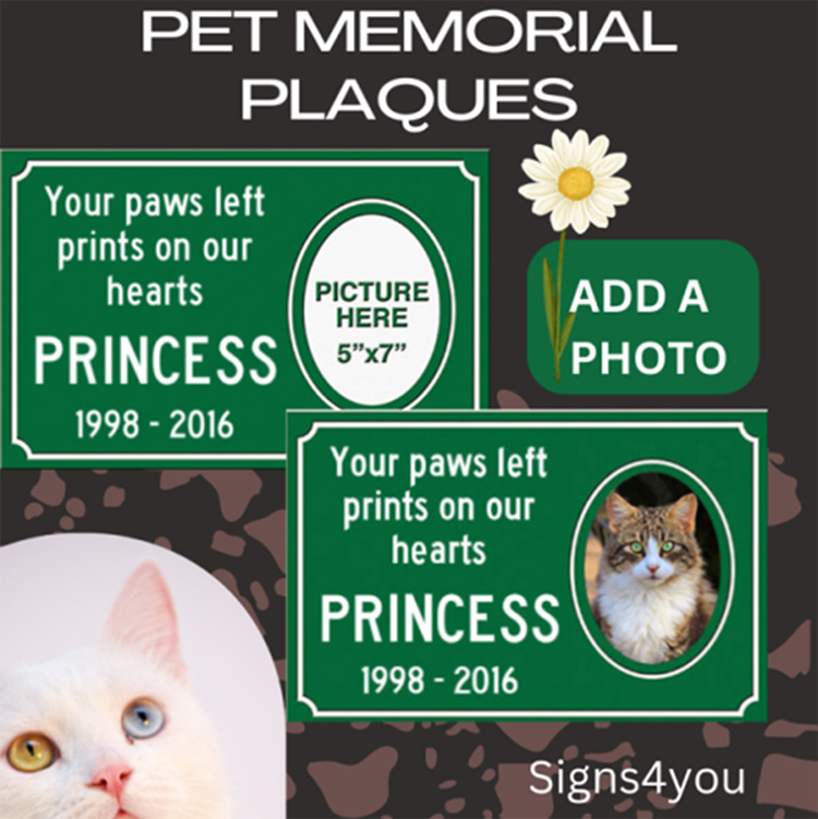 Pet memorial plaques | Add a Photo