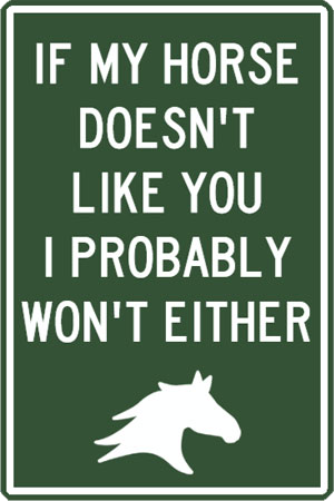 Pet Plaque: If my horse doesn't like you I probably won't either