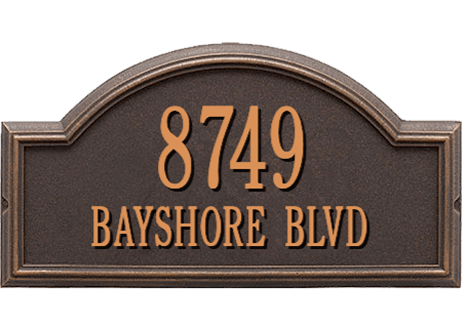Providence Arch House Numbers Plaque