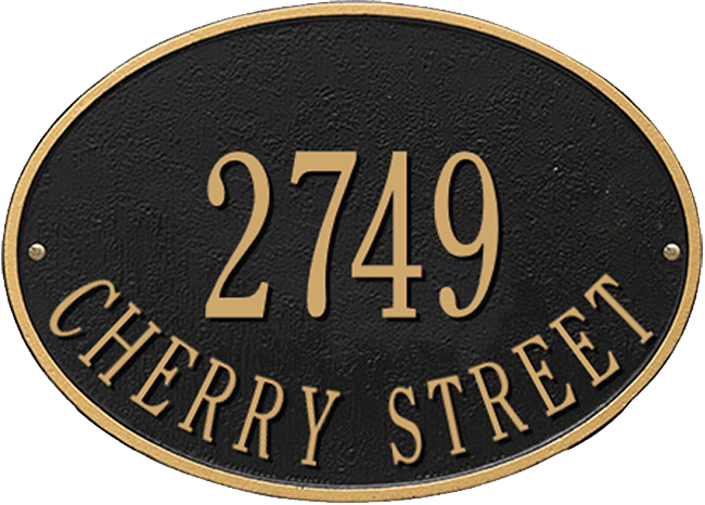 Fast & Easy Hawthorne Oval House Numbers Plaque